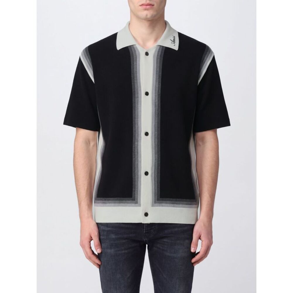 Amiri Men Short-Sleeved Knit Wool Shirt Amiri With Abstract Pattern